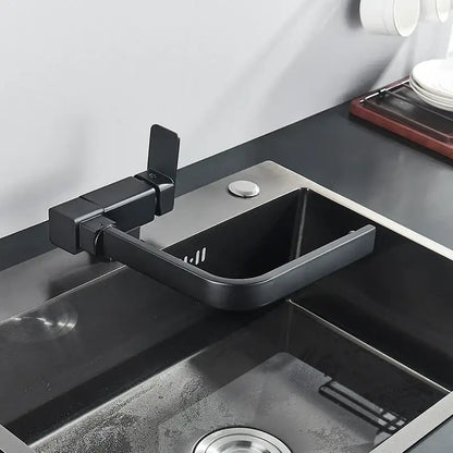 Modern matte black kitchen faucet 360 rotating sink mixer tap