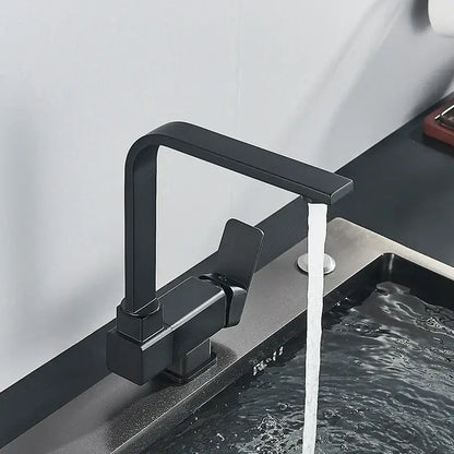 Modern matte black kitchen faucet 360 rotating sink mixer tap