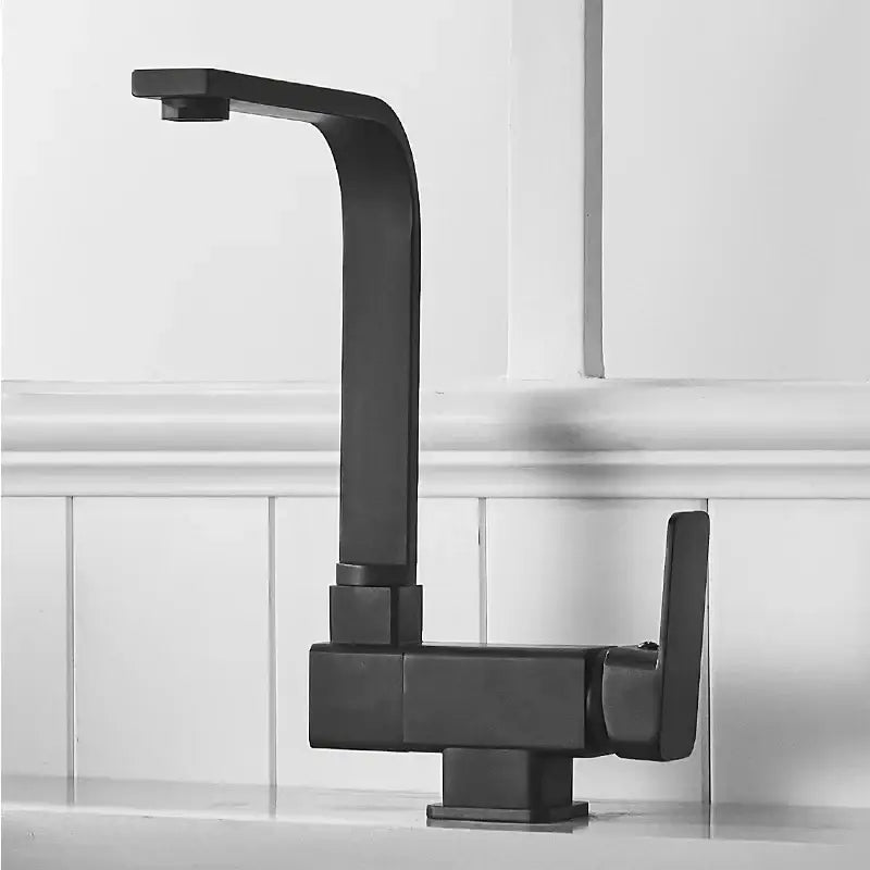Modern matte black kitchen faucet 360 rotating sink mixer tap