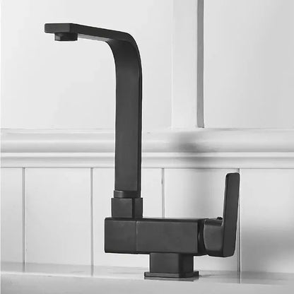 Modern matte black kitchen faucet 360 rotating sink mixer tap