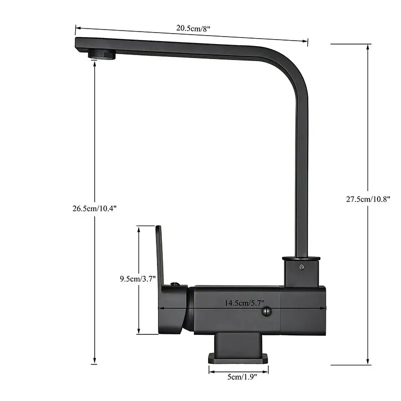 Modern matte black kitchen faucet 360 rotating sink mixer tap