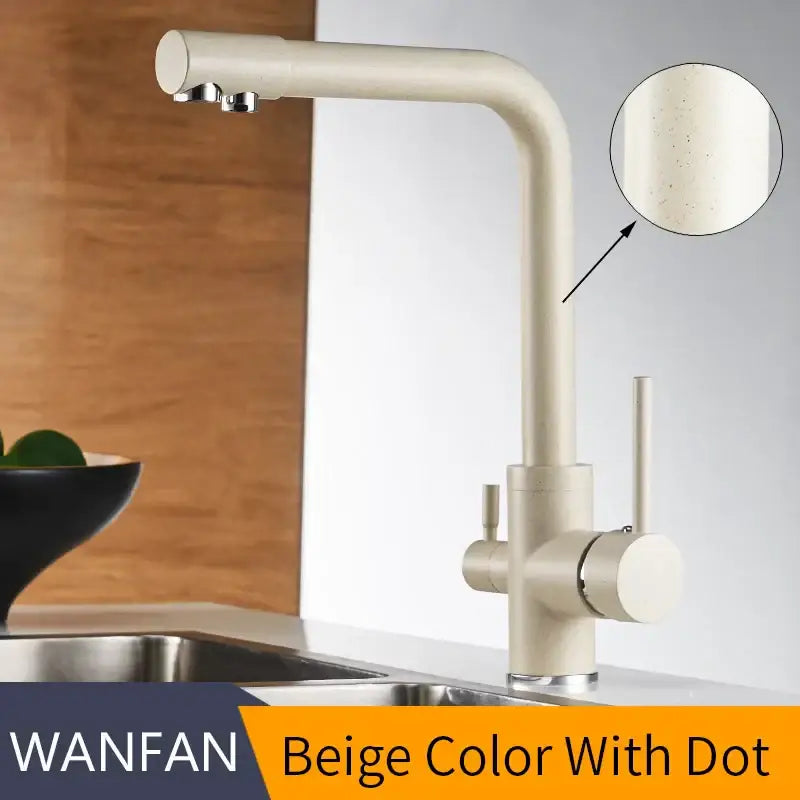 Modern matte black kitchen faucet mixer with 360 rotation
