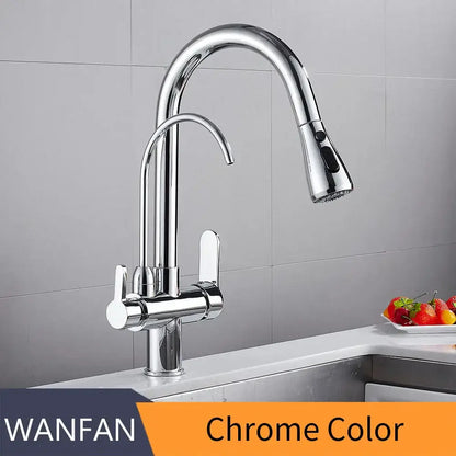 Modern matte black kitchen faucet mixer with 360 rotation