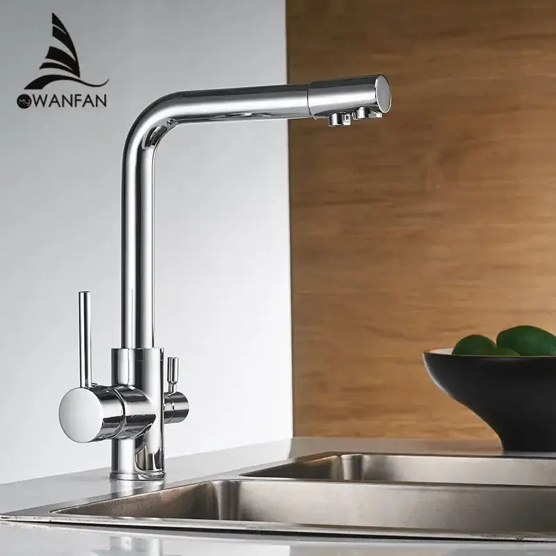 Modern matte black kitchen faucet mixer with 360 rotation