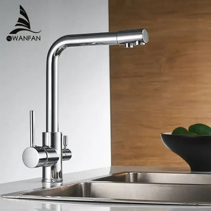 Modern matte black kitchen faucet mixer with 360 rotation