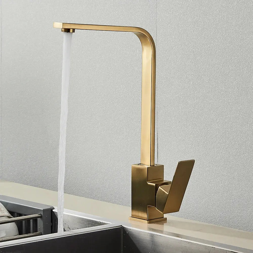 Modern matte black kitchen faucet single lever brushed nickel tap