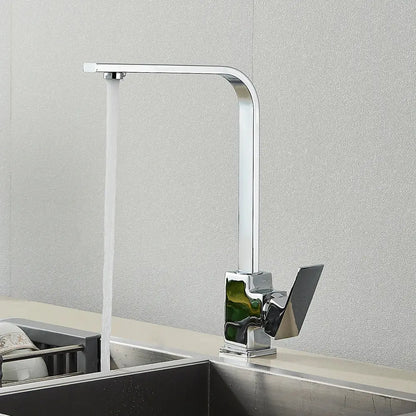 Modern matte black kitchen faucet single lever brushed nickel tap