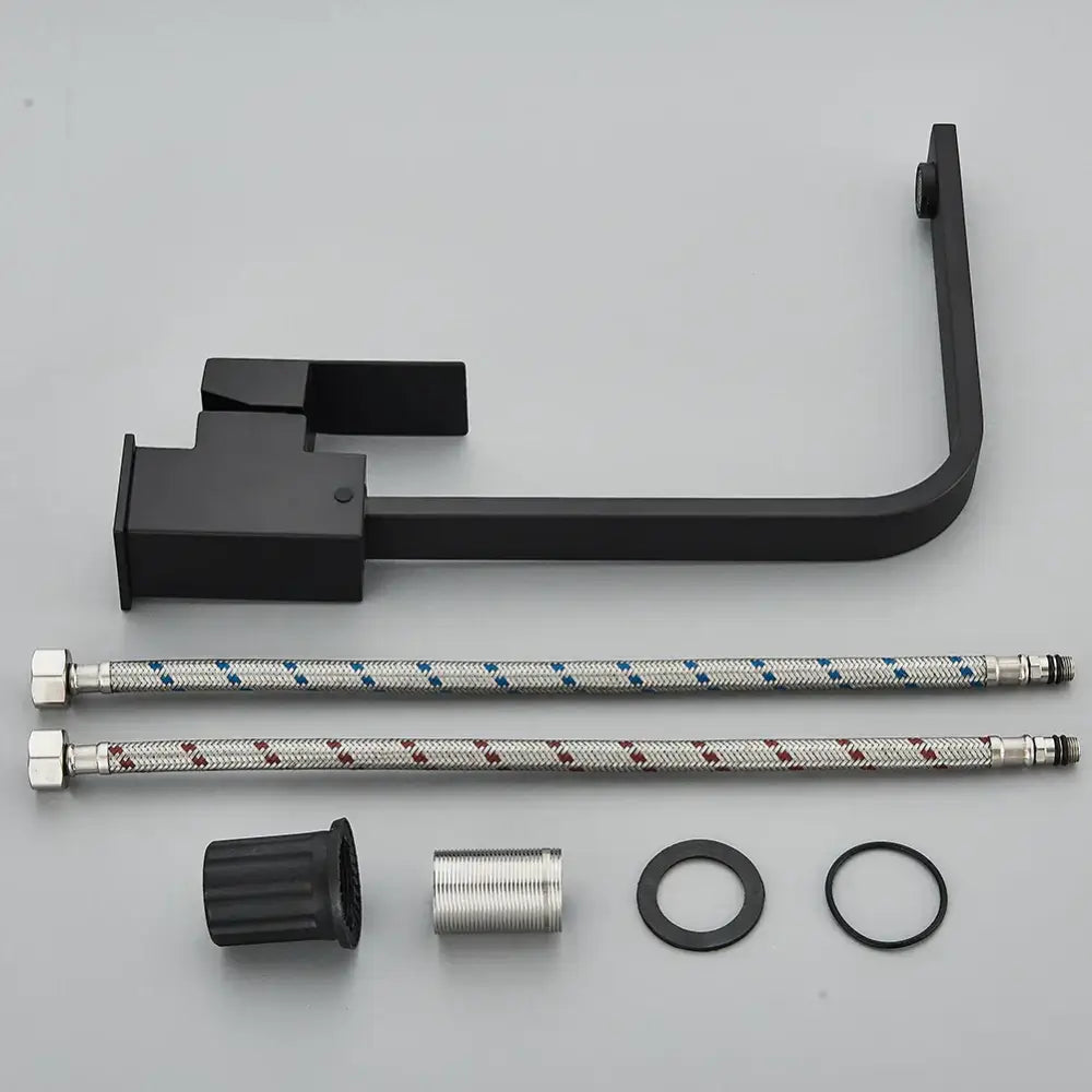 Modern matte black kitchen faucet single lever brushed nickel tap