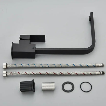 Modern matte black kitchen faucet single lever brushed nickel tap