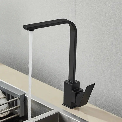 Modern matte black kitchen faucet single lever brushed nickel tap