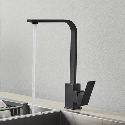 Modern matte black kitchen faucet single lever brushed nickel tap