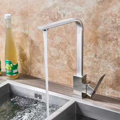 Modern matte black kitchen faucet single lever brushed nickel tap