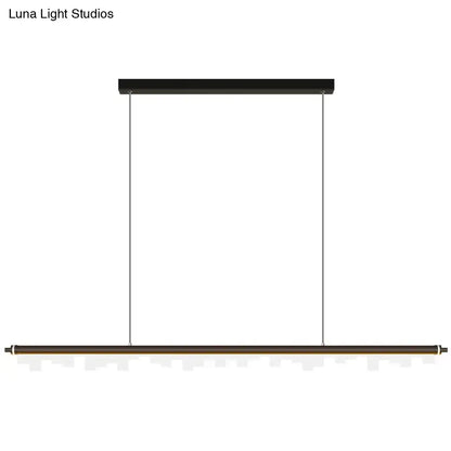 Modern matte black led island light kitchen acrylic shade warm white