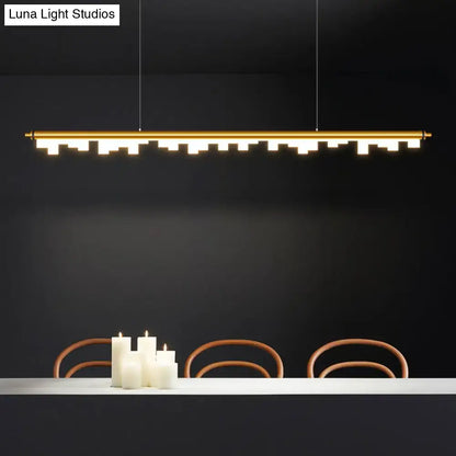 Modern matte black led island light kitchen acrylic shade warm white