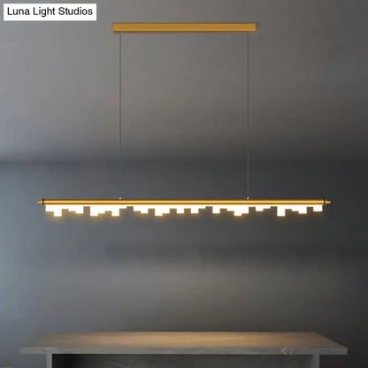 Modern matte black led island light kitchen acrylic shade warm white
