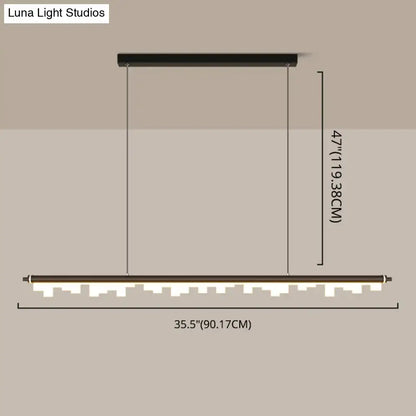 Modern matte black led island light kitchen acrylic shade warm white