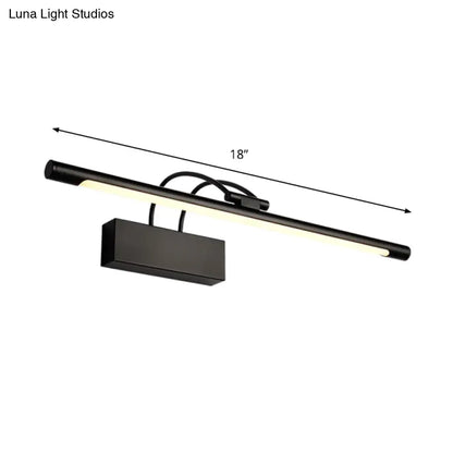 Modern matte black led vanity lamp warm white bathroom light