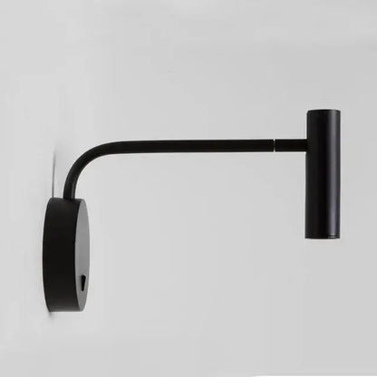 Modern matte black led wall lights curved bedroom reading lamp