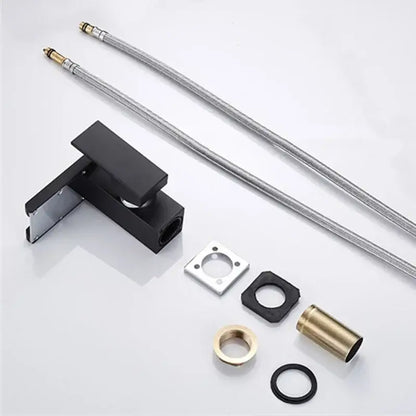 Modern matte black led waterfall basin faucet bathroom mixer tap