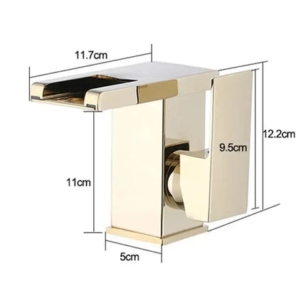 Modern matte black led waterfall basin faucet bathroom mixer tap