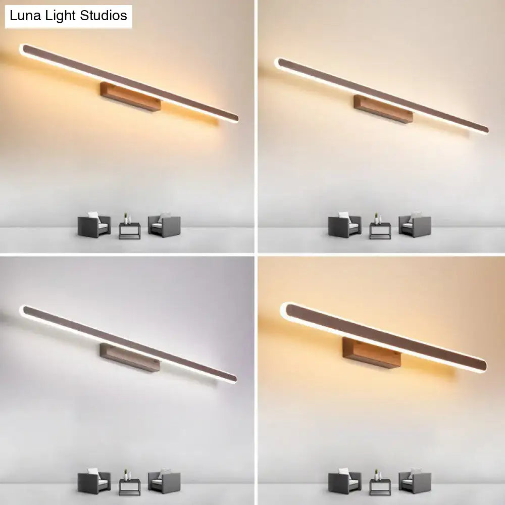 Modern matte black linear led vanity sconce bathroom light