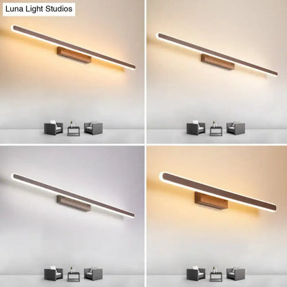 Modern matte black linear led vanity sconce bathroom light