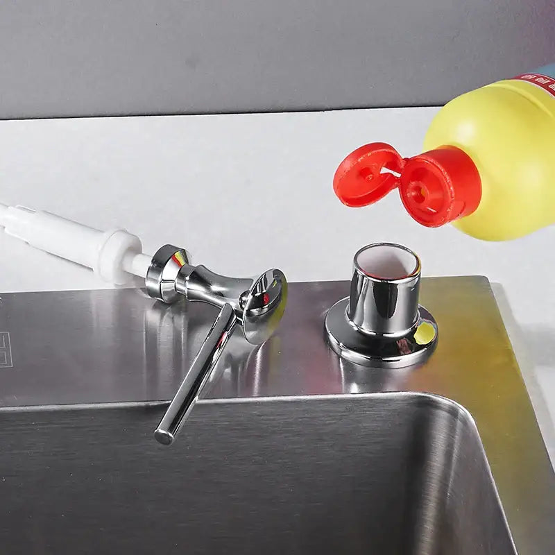 Modern matte black liquid soap dispenser kitchen lever handle