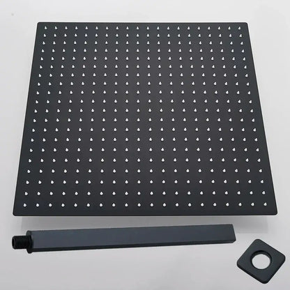 Modern matte black luxury rain shower head with wall arm bathroom