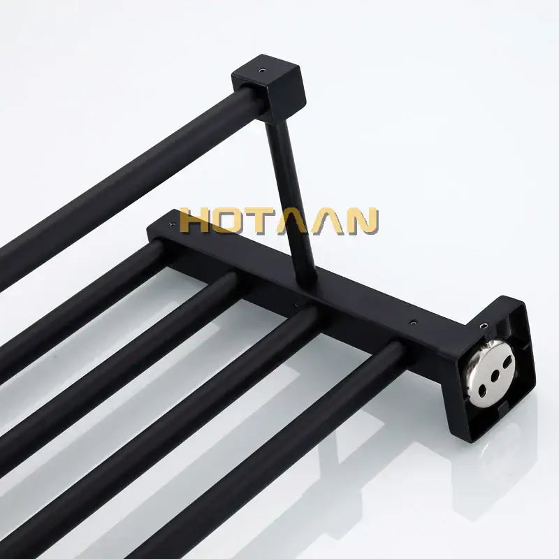 Modern matte black metal multi bar towel rack bathroom accessory