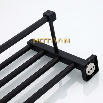 Modern matte black metal multi bar towel rack bathroom accessory