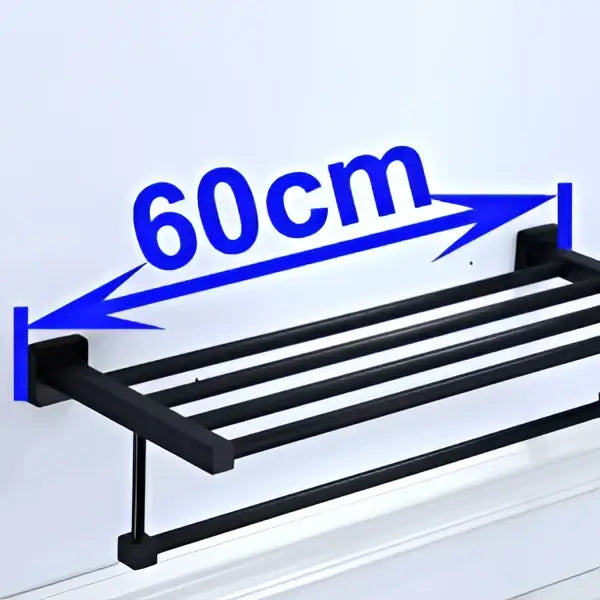 Modern matte black metal multi bar towel rack bathroom accessory