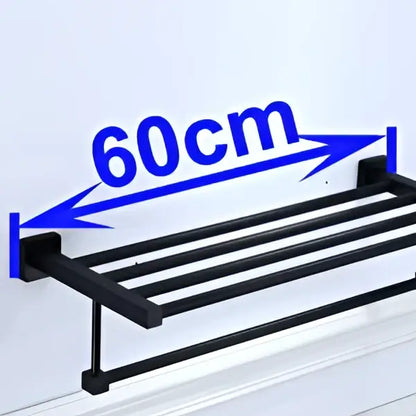 Modern matte black metal multi bar towel rack bathroom accessory