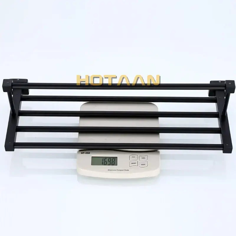 Modern matte black metal multi bar towel rack bathroom accessory