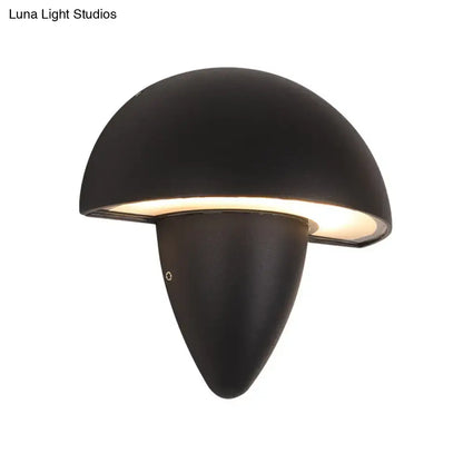 Modern matte black mushroom led wall sconce porch light