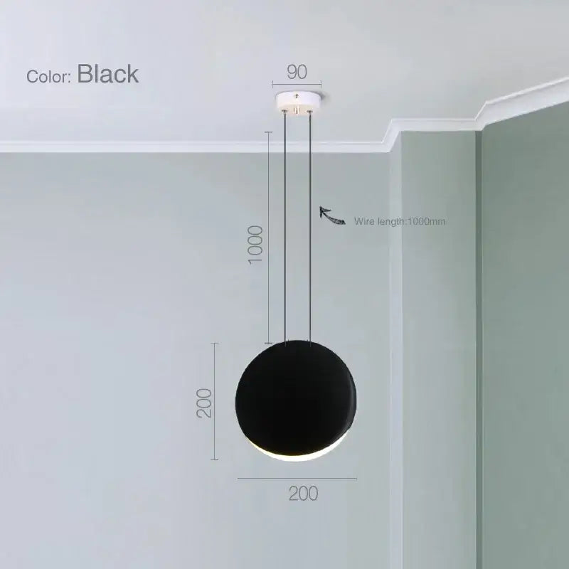 Modern matte black & muted green crescent moon chandelier dining room