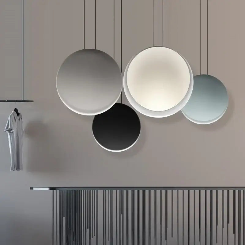 Modern matte black & muted green crescent moon chandelier dining room
