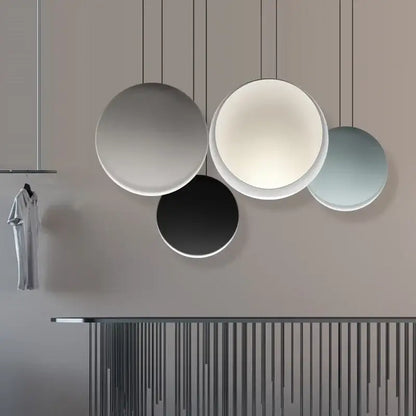 Modern matte black & muted green crescent moon chandelier dining room