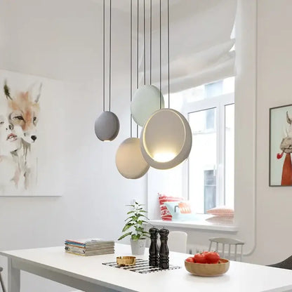 Modern matte black & muted green crescent moon chandelier dining room