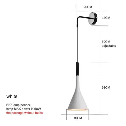 Modern matte black nordic led wall light bedroom reading sconce