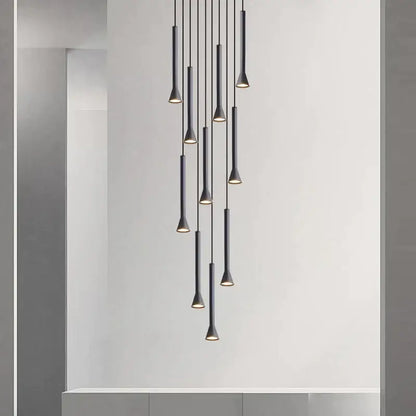 Modern matte black nordic pendant lamp for living room staircase