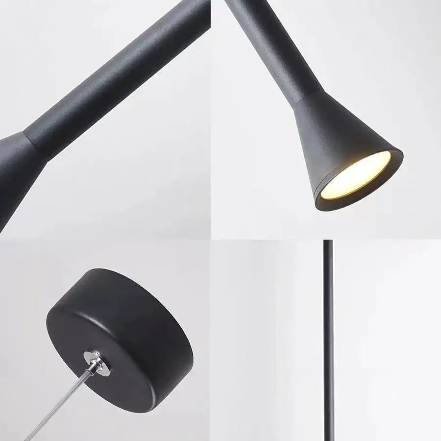 Modern matte black nordic pendant lamp for living room staircase