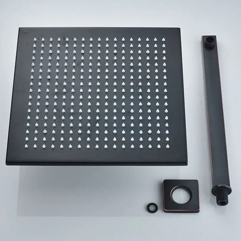 Modern matte black rain shower faucet with handshower for bathroom