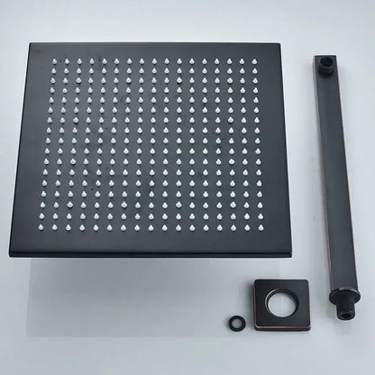 Modern matte black rain shower faucet with handshower for bathroom