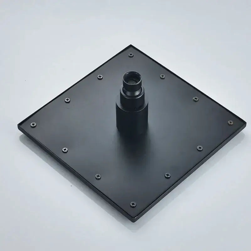Modern matte black rain shower faucet with handshower for bathroom