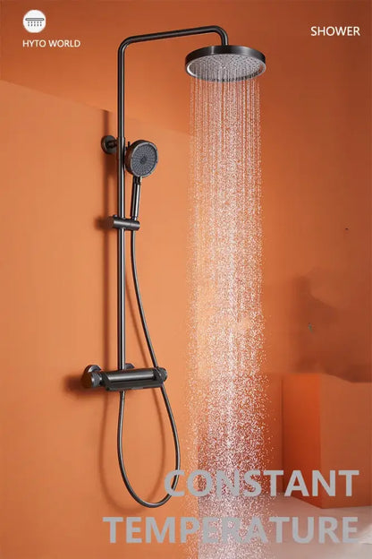 Modern matte black rainfall shower faucet set bathroom system
