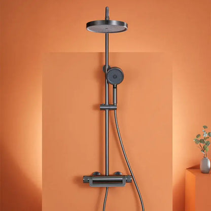 Modern matte black rainfall shower faucet set bathroom system