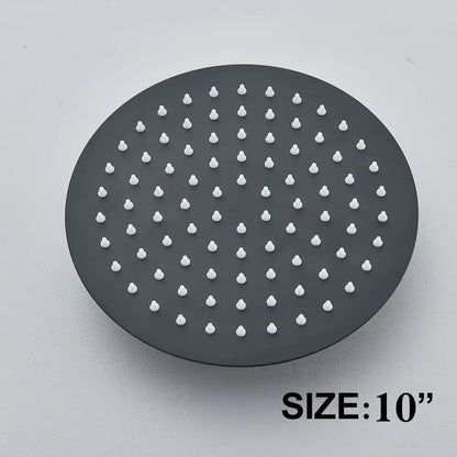 Modern matte black rainfall shower head set bathroom fixture