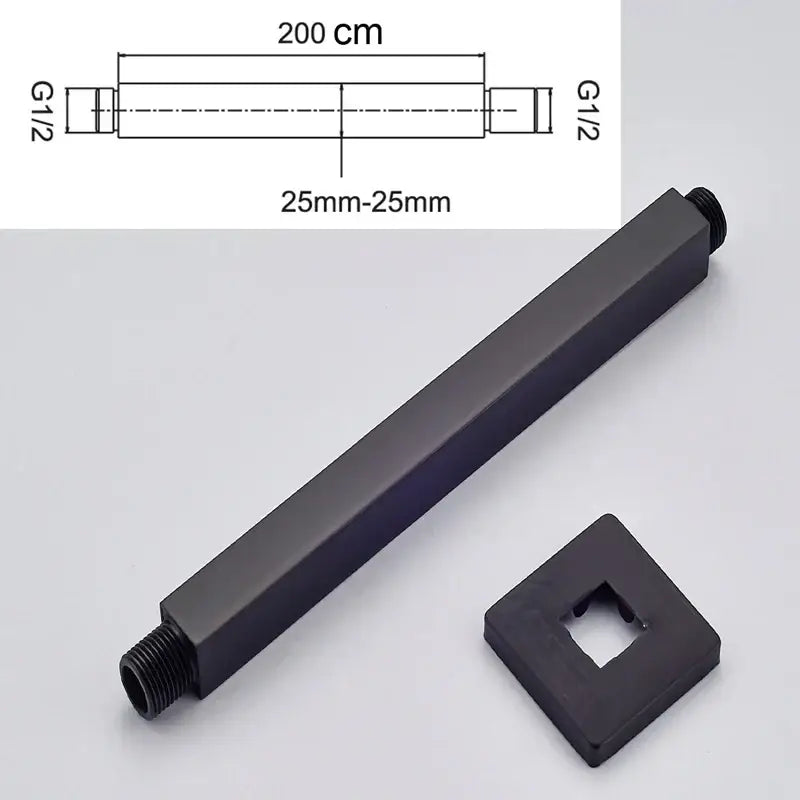 Modern matte black rainfall shower head set bathroom fixture