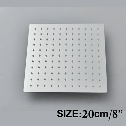 Modern matte black rainfall shower head set bathroom fixture