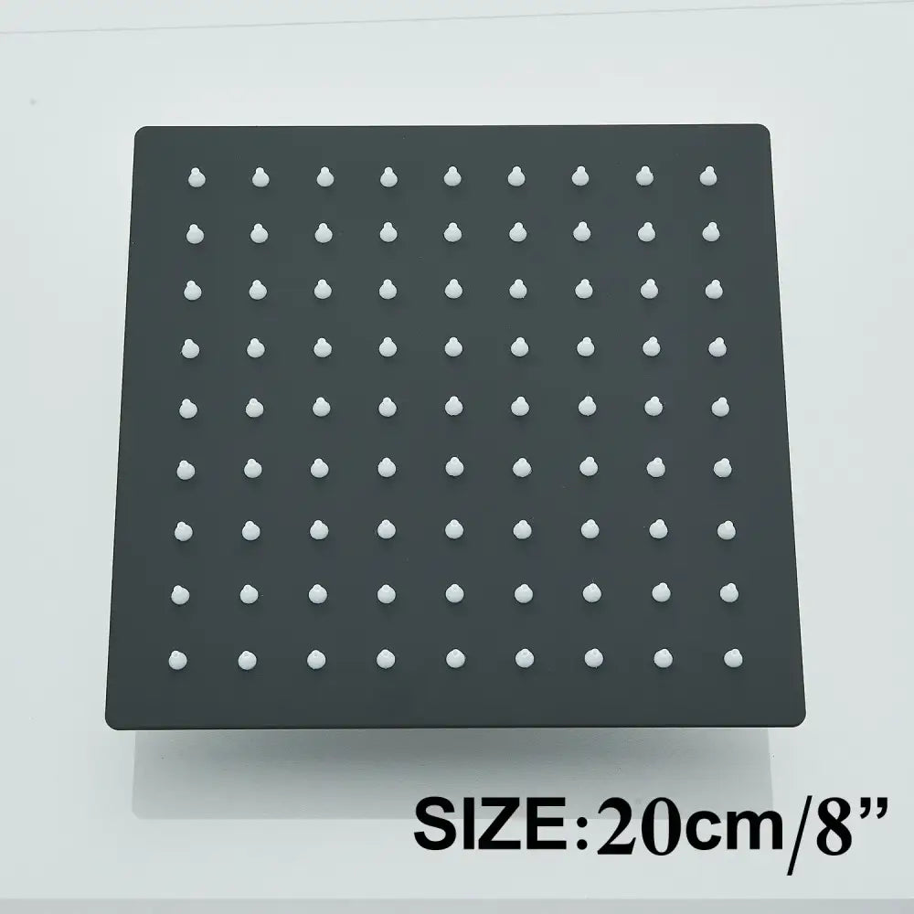 Modern matte black rainfall shower head set bathroom fixture